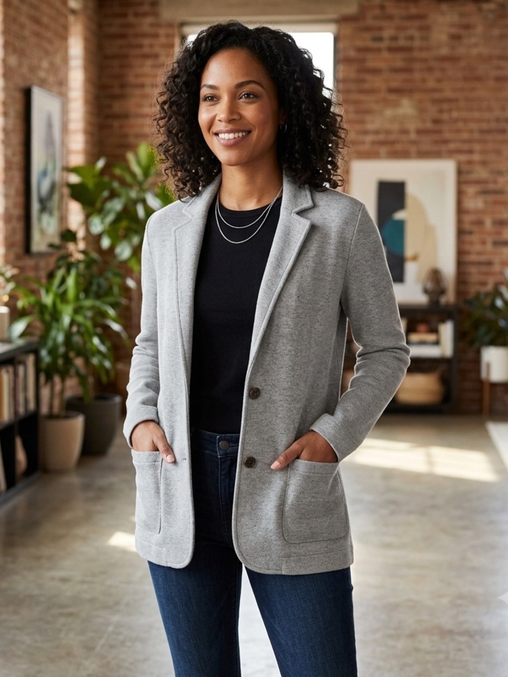 New with tag J Crew Factory 100% cotton Gray Heather Sweater blazer size XS.